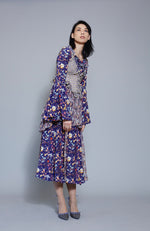 Crepe de Chine Panel Dress with Silk Chiffon, Sunray Godets.